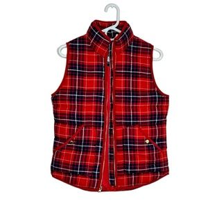 Merona Red Plaid Vest Size Medium